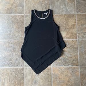 Black Asymmetrical Tank Top